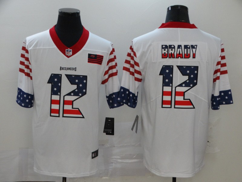 Men Tampa Bay Buccaneers #12 Brady white USA Flag New Nike Limited Vapor Untouchable NFL Jerseys